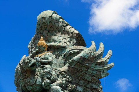 Vishnu rides on Garuda