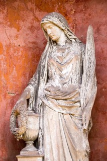 White angel with feather