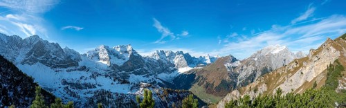 Snow-covered mountain peaks