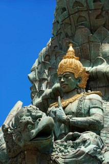 Vishnu rides on Garuda