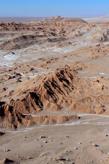 Weathered mountains in Valle de la Luna