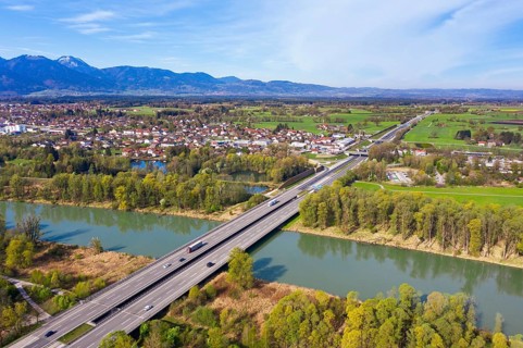 Motorway bridge of the A8 motorway over the Inn