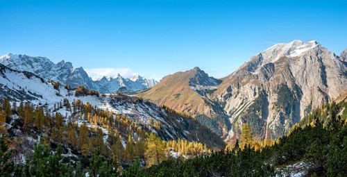 Snow-covered mountain peaks