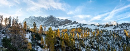 Snow-covered Lamsenspitze