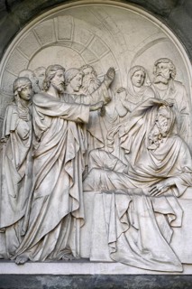 Grave showing the resurrection of Lazarus