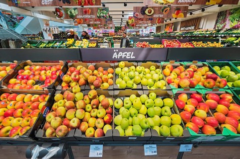 Department with fruit and vegetables