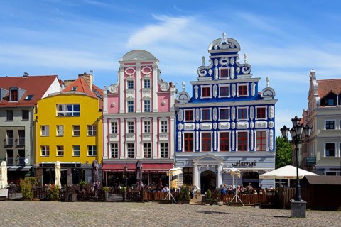 Historic gabled houses on the Heumarkt