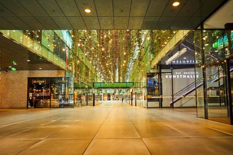 Shopping arcade at lunchtime