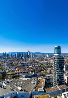 Aerial view, Frankfurt skyline