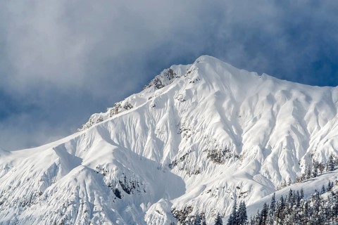 Schneekopf in deep snow, Karwendel mountains