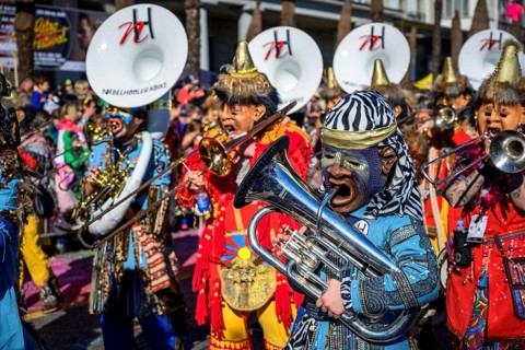 Masked Guggenmusiker, brass band