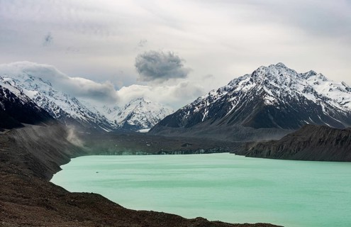 Tasman Glacier and Turquoise Glacial Lake, Mount Tasman