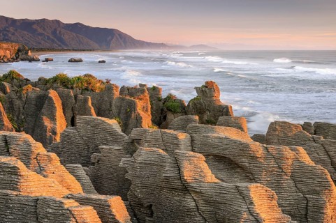 Pancake Rocks in the evening light, Paparoa National Park