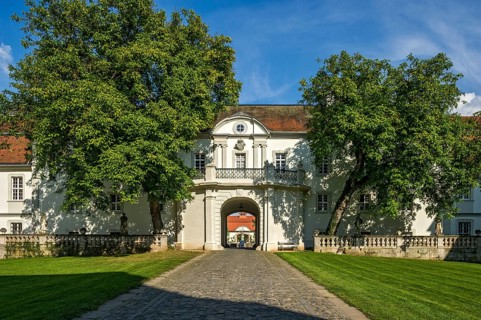 First castle courtyard with small castle, original hunting lodge