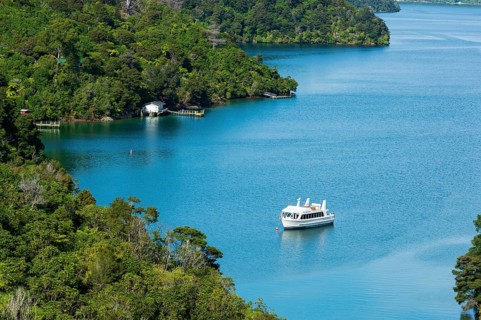 Boat, blue sea