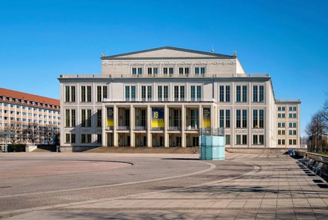 Leipzig Opera, empty Augustusplatz