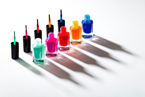 Colourful nail polish