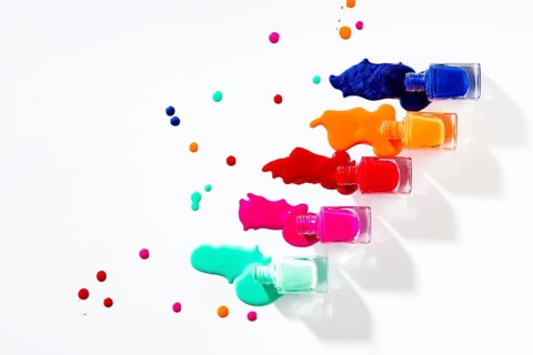 Colourful nail polish