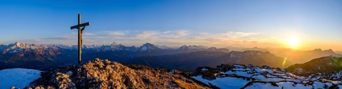 Alpine panorama from the summit of the Berchtesgadener Hochthron