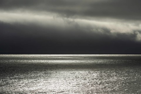 Dark clouds over the sea