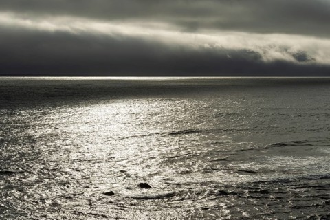 Dark clouds over the sea