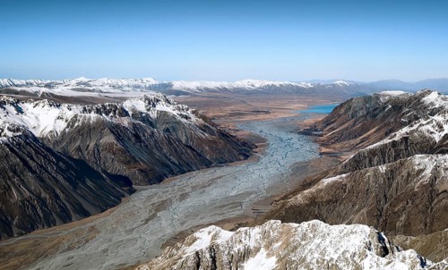 Valley with glacier river