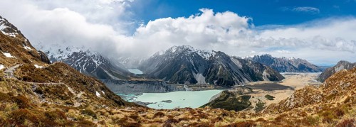 View of the Hooker Valley from the Sealy Tarns Track