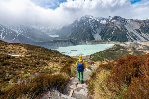 Hiker on trail