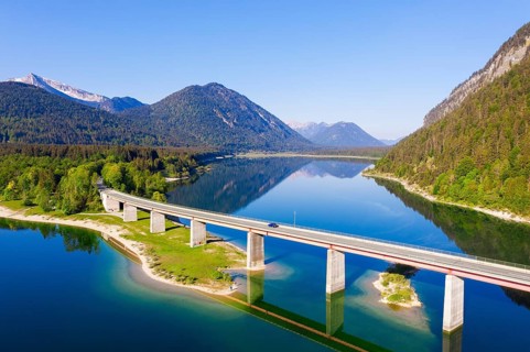 Panorama from the Sylvenstein lake