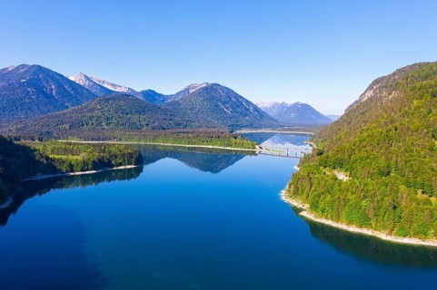 Sylvensteinsee with Faller gorge bridge