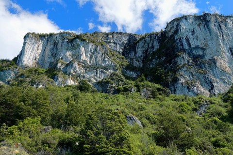 Cliffs around General Carrera Lake
