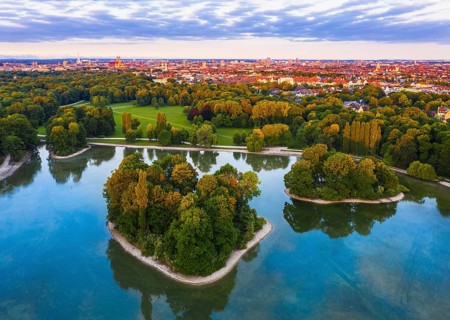 King's Island and Elector's Island in the Kleinhesseloher Lake