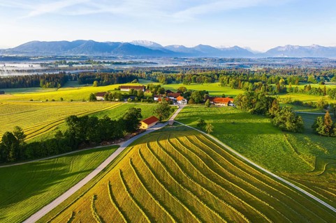 Mowed meadow and hamlet Hofstaett