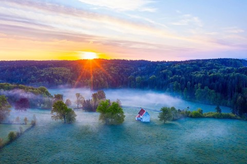 Chapel St Koloman in Reichertshausen at sunrise