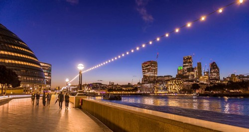 River Thames and modern high-rise buildingss