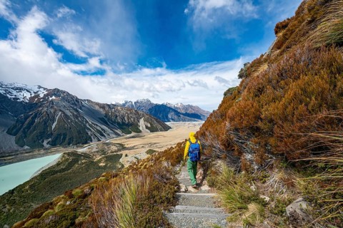 Hiker on trail