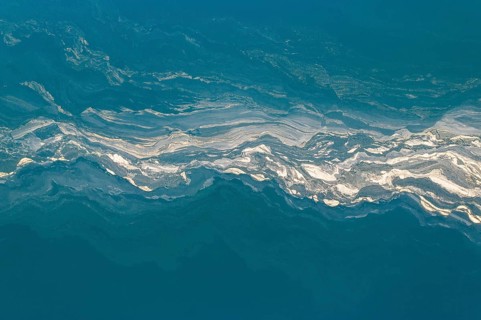 Accumulation of pollen on water surface