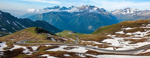View from the Hochtor onto the Grossglockner High Alpine Road