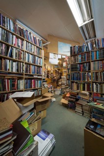 Shelves with books