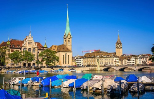 Boats on the river Limmat