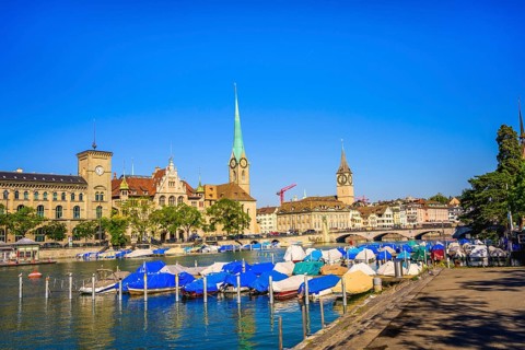 Boats on the river Limmat