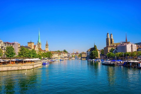 Boats on the river Limmat