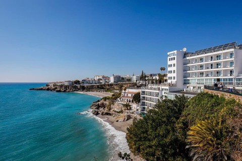 Playa Caletilla at the Balcon de Europa in the resort of Nerja