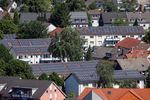 Multi-family houses with solar roofs