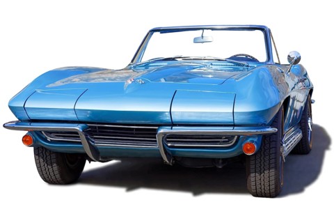 Blue Chevrolet Corvette Sting Ray Convertible