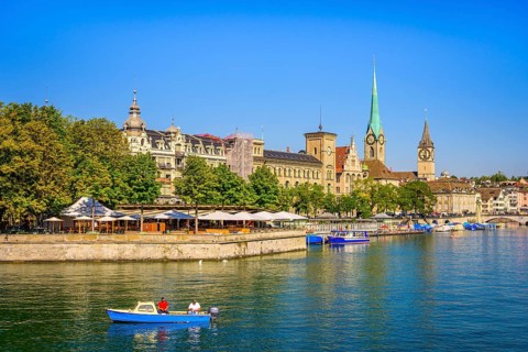 Boats on the river Limmat