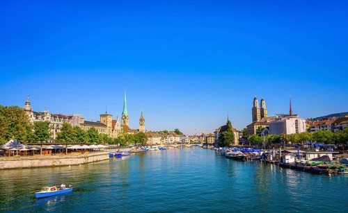 Boats on the river Limmat