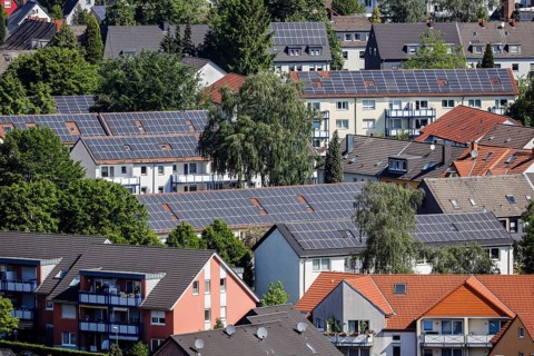 Multi-family houses with solar roofs
