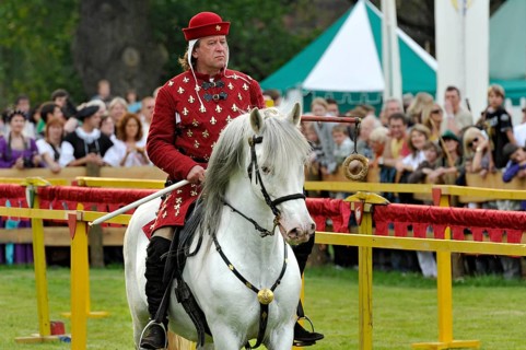 Rider on a grey horse