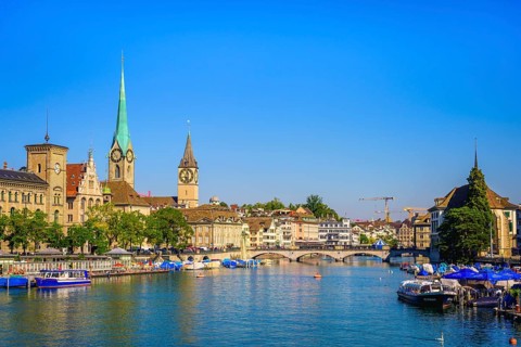 Boats on the river Limmat